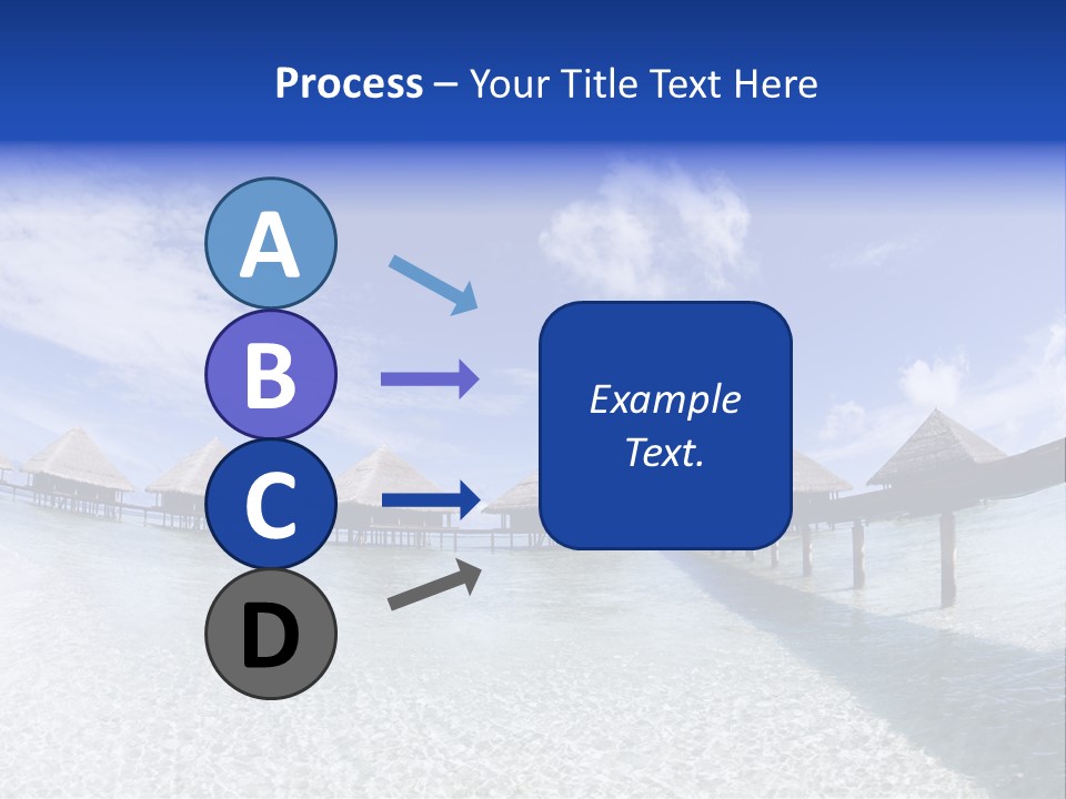 Tropical Beach: Tropical Resort And Cloudy Sky PowerPoint Template
