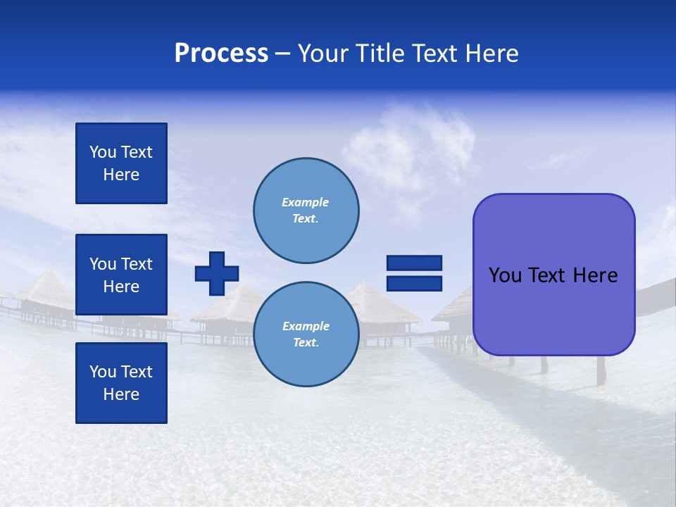 Tropical Beach: Tropical Resort And Cloudy Sky PowerPoint Template