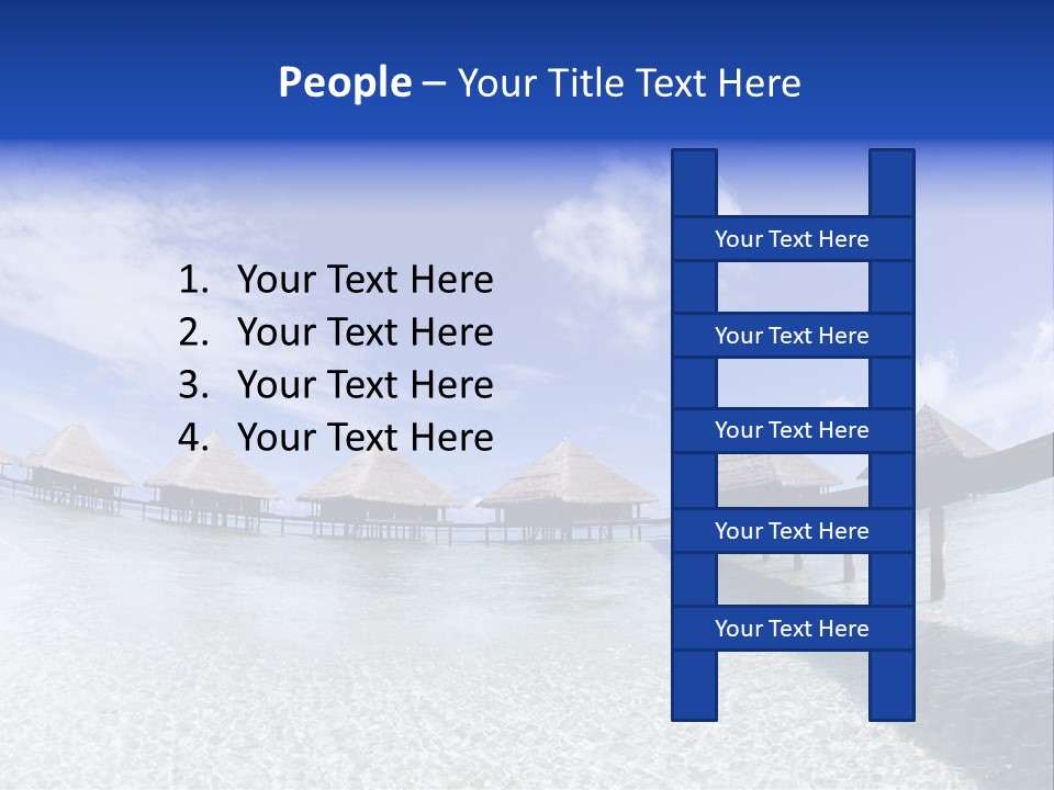 Tropical Beach: Tropical Resort And Cloudy Sky PowerPoint Template