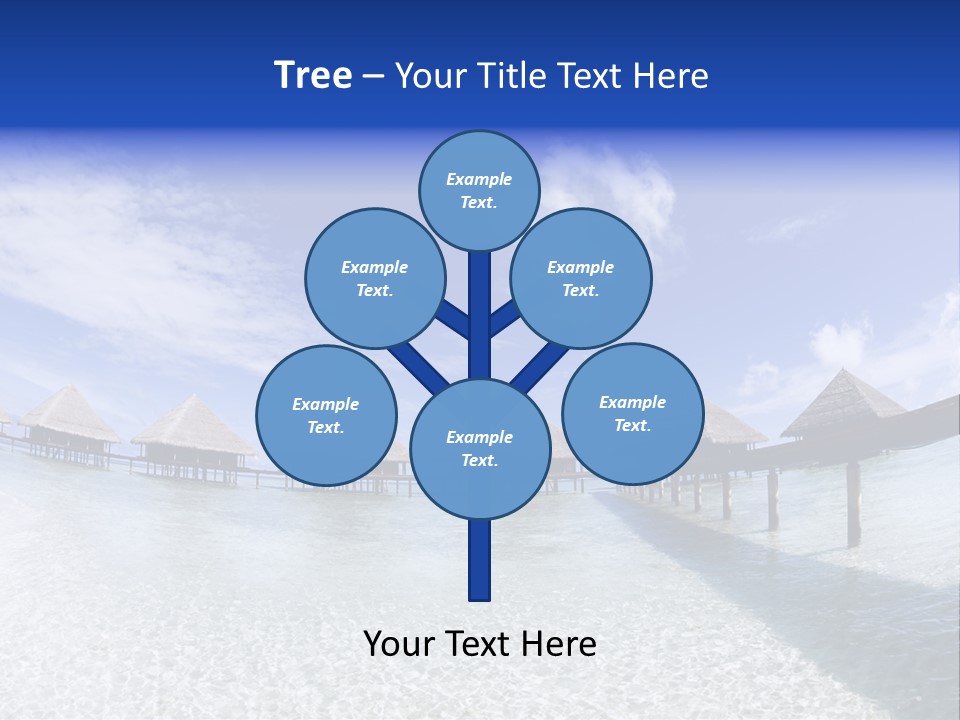 Tropical Beach: Tropical Resort And Cloudy Sky PowerPoint Template