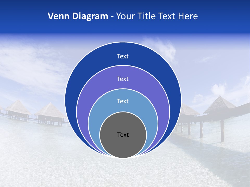 Tropical Beach: Tropical Resort And Cloudy Sky PowerPoint Template