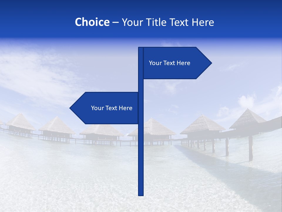 Tropical Beach: Tropical Resort And Cloudy Sky PowerPoint Template