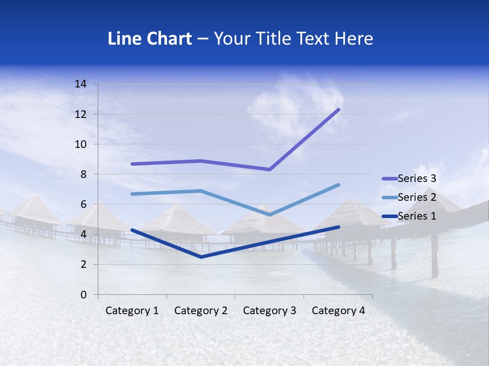 Tropical Beach: Tropical Resort And Cloudy Sky PowerPoint Template