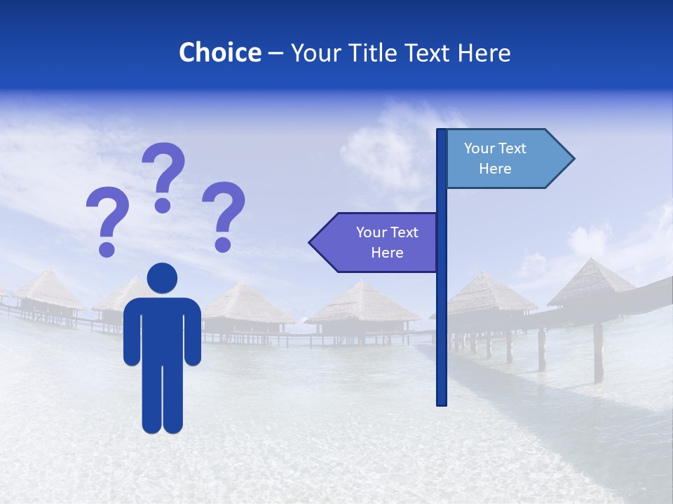 Tropical Beach: Tropical Resort And Cloudy Sky PowerPoint Template