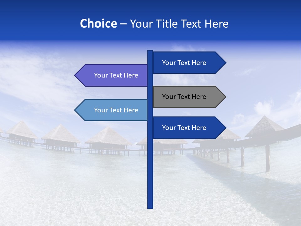 Tropical Beach: Tropical Resort And Cloudy Sky PowerPoint Template
