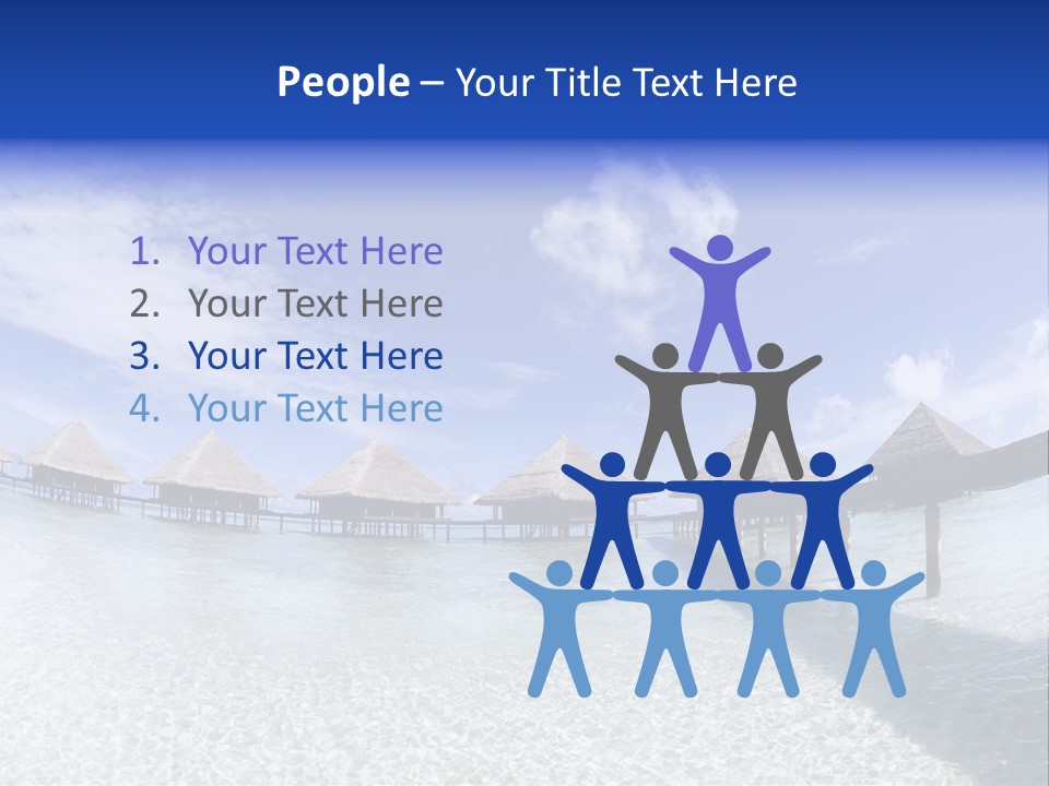 Tropical Beach: Tropical Resort And Cloudy Sky PowerPoint Template