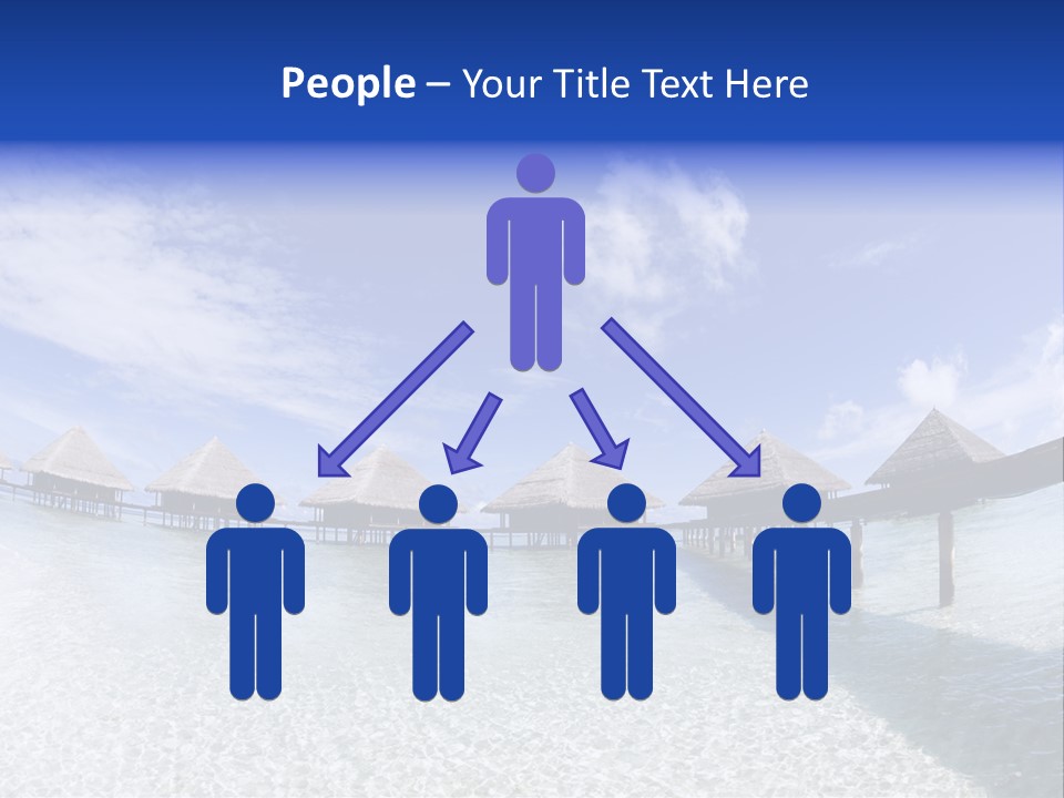 Tropical Beach: Tropical Resort And Cloudy Sky PowerPoint Template