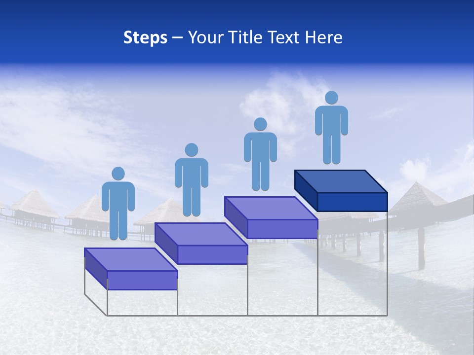 Tropical Beach: Tropical Resort And Cloudy Sky PowerPoint Template