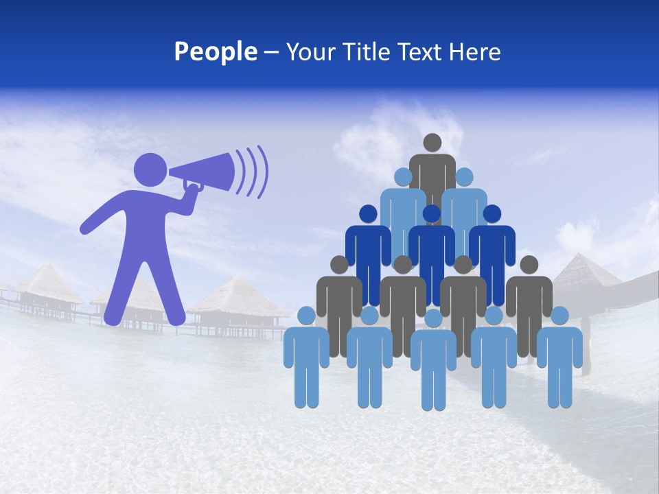 Tropical Beach: Tropical Resort And Cloudy Sky PowerPoint Template