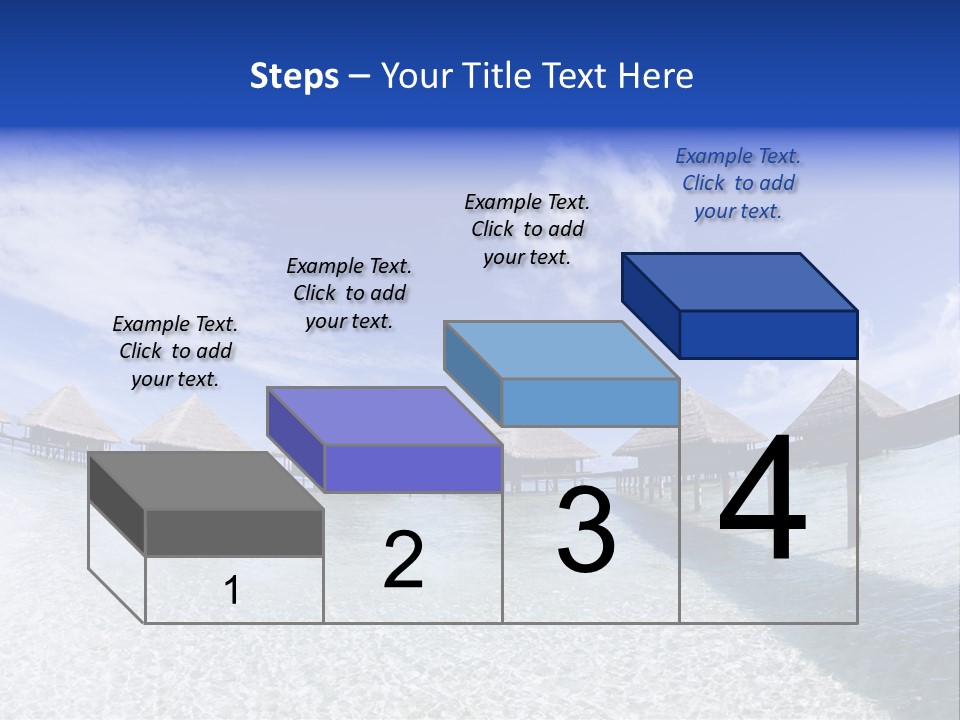 Tropical Beach: Tropical Resort And Cloudy Sky PowerPoint Template