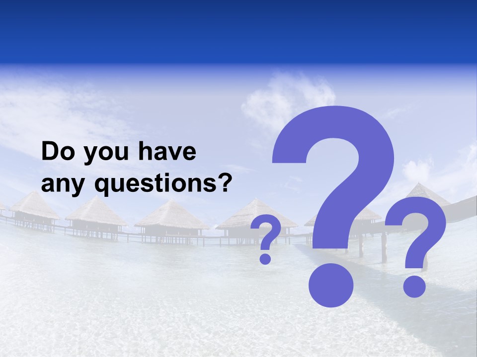 Tropical Beach: Tropical Resort And Cloudy Sky PowerPoint Template