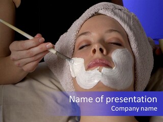 Zen Facial Mask Applied By Esthetician PowerPoint Template