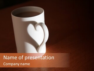 White Cup Full Of Drink PowerPoint Template