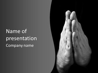 A Person With Their Hands Folded In Prayer PowerPoint Template