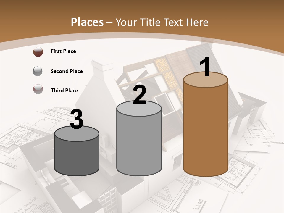 Architecture Model House Showing Building Structure PowerPoint Template