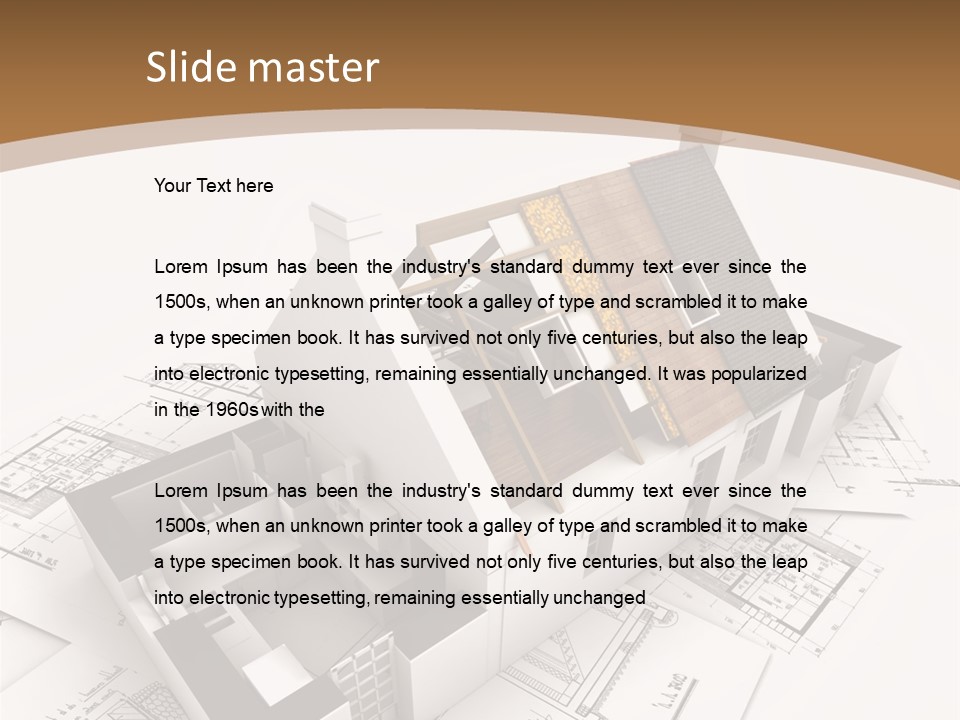 Architecture Model House Showing Building Structure PowerPoint Template