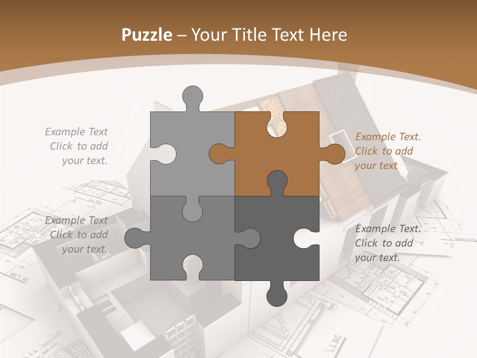 Architecture Model House Showing Building Structure PowerPoint Template