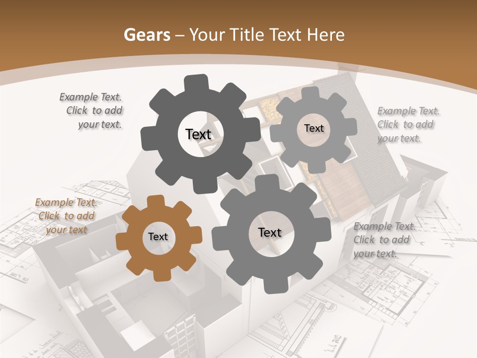 Architecture Model House Showing Building Structure PowerPoint Template