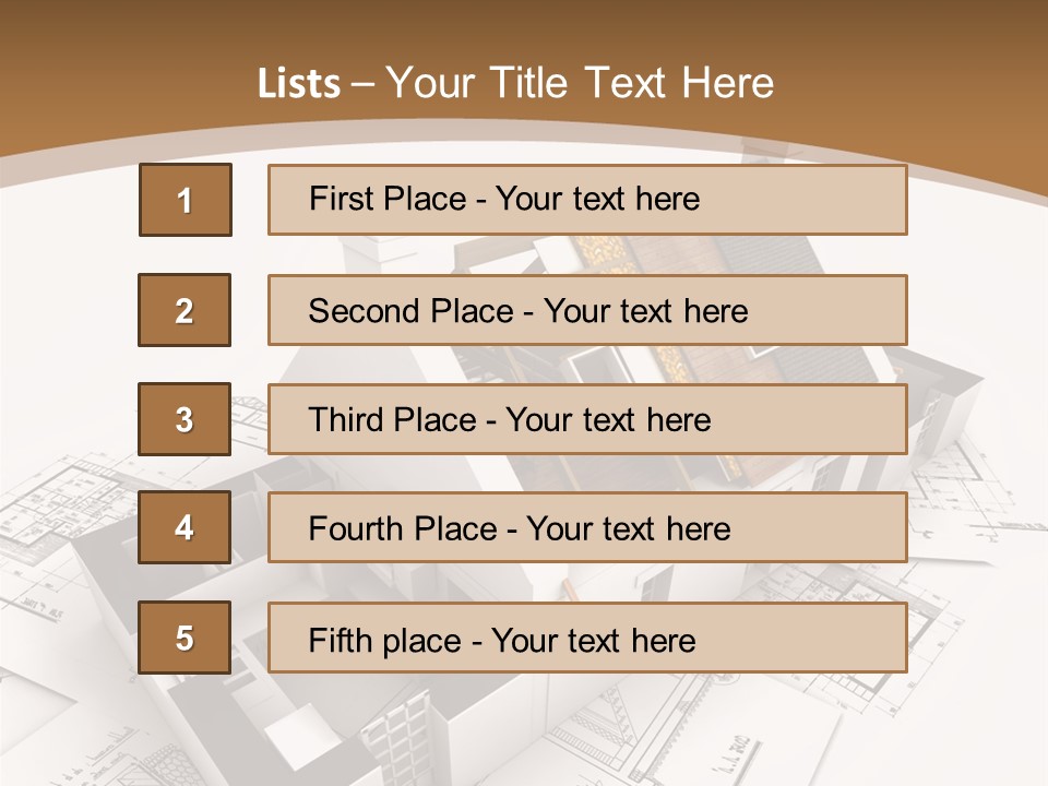 Architecture Model House Showing Building Structure PowerPoint Template