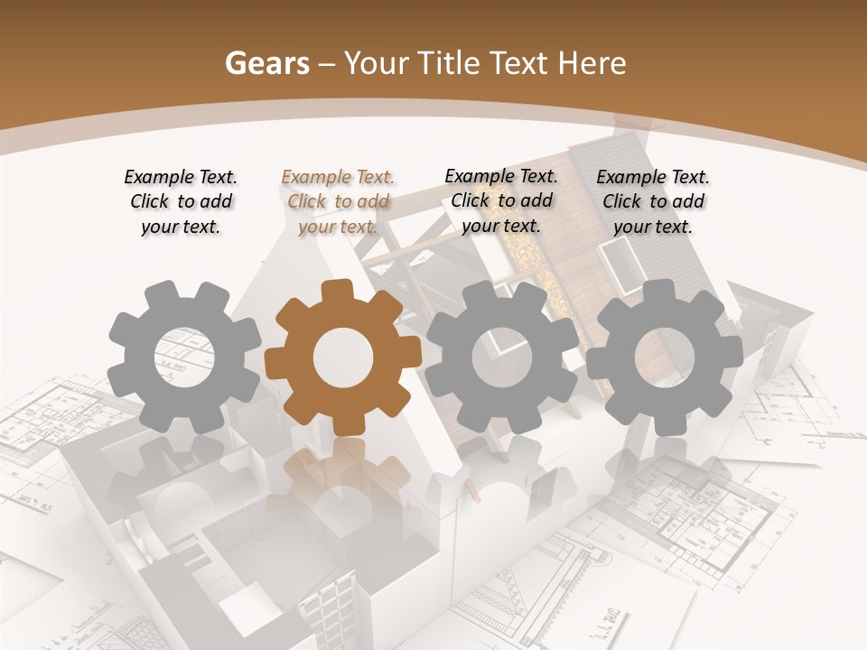 Architecture Model House Showing Building Structure PowerPoint Template