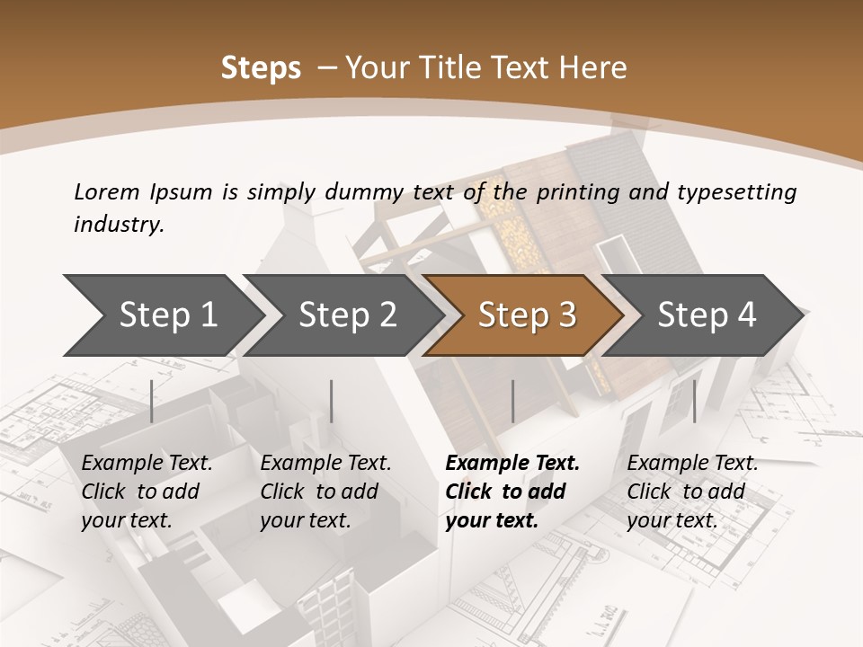 Architecture Model House Showing Building Structure PowerPoint Template