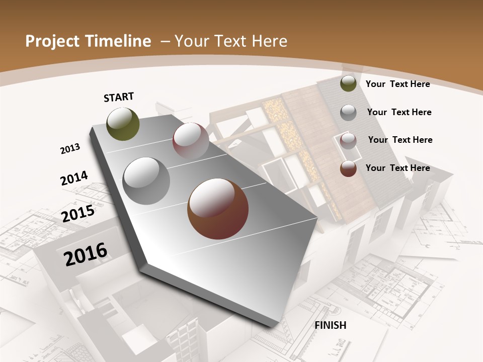 Architecture Model House Showing Building Structure PowerPoint Template