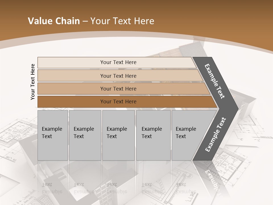 Architecture Model House Showing Building Structure PowerPoint Template