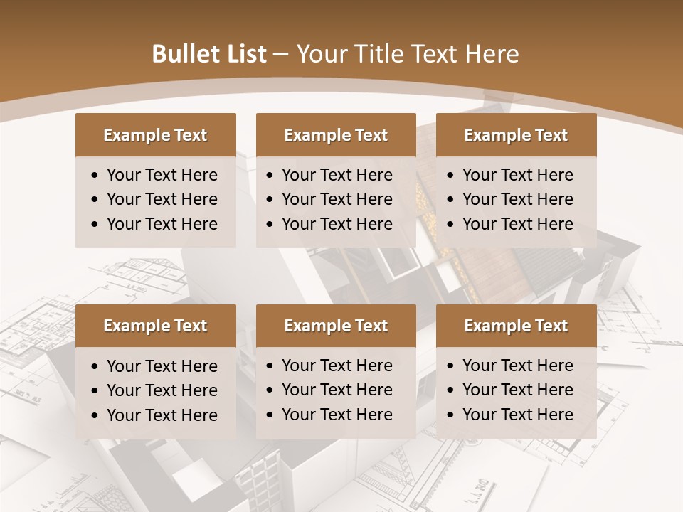 Architecture Model House Showing Building Structure PowerPoint Template