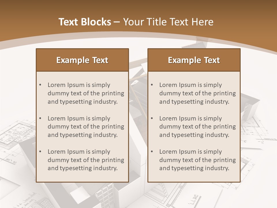 Architecture Model House Showing Building Structure PowerPoint Template