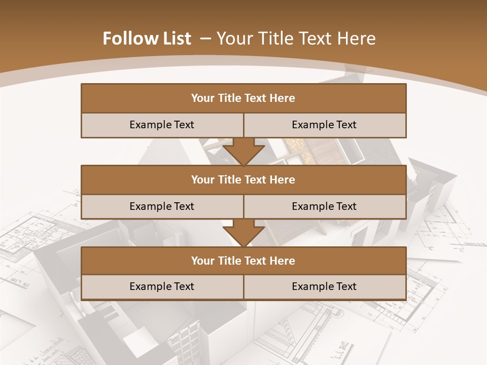 Architecture Model House Showing Building Structure PowerPoint Template