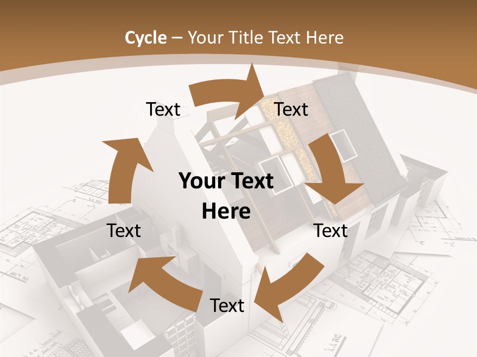 Architecture Model House Showing Building Structure PowerPoint Template