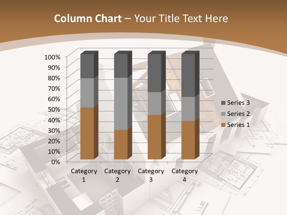 Architecture Model House Showing Building Structure PowerPoint Template