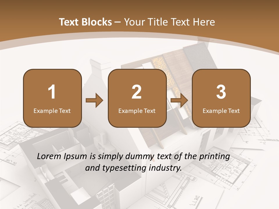 Architecture Model House Showing Building Structure PowerPoint Template