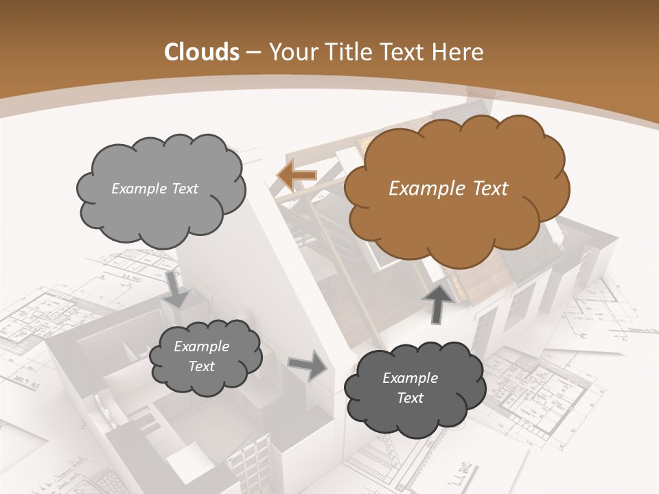 Architecture Model House Showing Building Structure PowerPoint Template