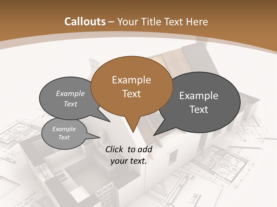 Architecture Model House Showing Building Structure PowerPoint Template