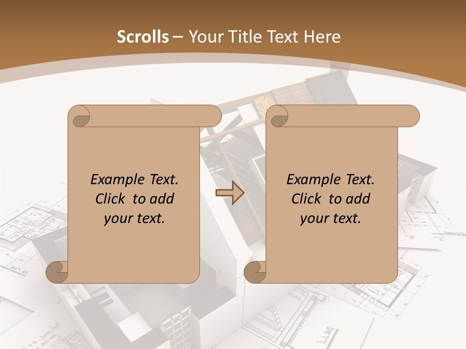 Architecture Model House Showing Building Structure PowerPoint Template