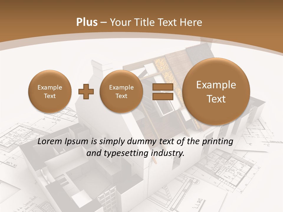 Architecture Model House Showing Building Structure PowerPoint Template