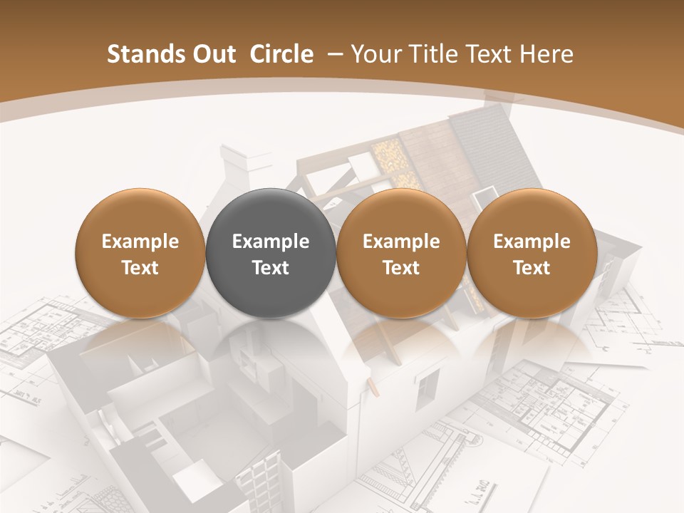 Architecture Model House Showing Building Structure PowerPoint Template