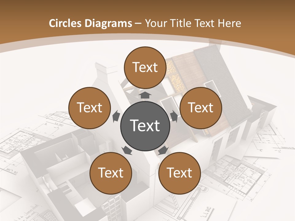Architecture Model House Showing Building Structure PowerPoint Template