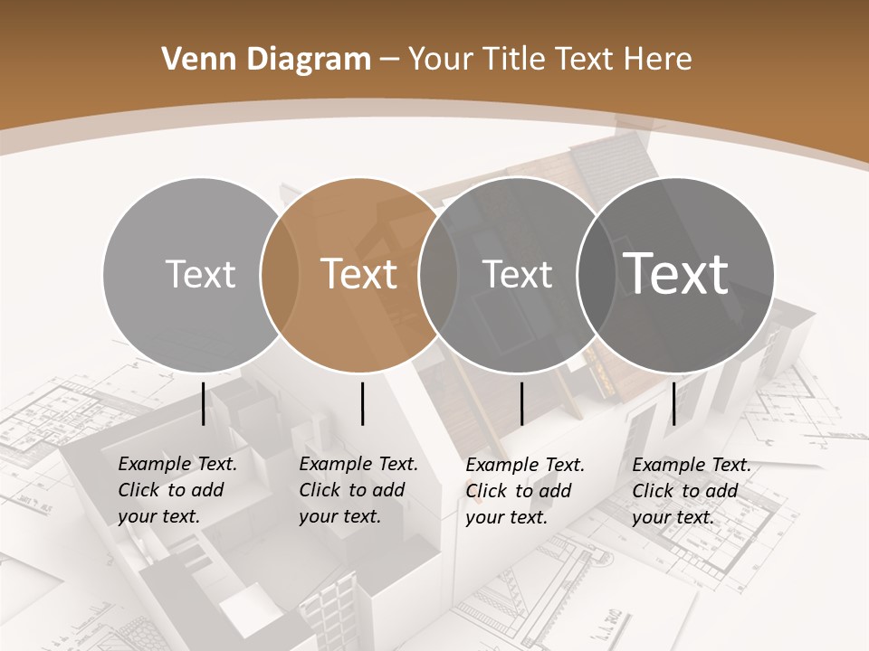 Architecture Model House Showing Building Structure PowerPoint Template