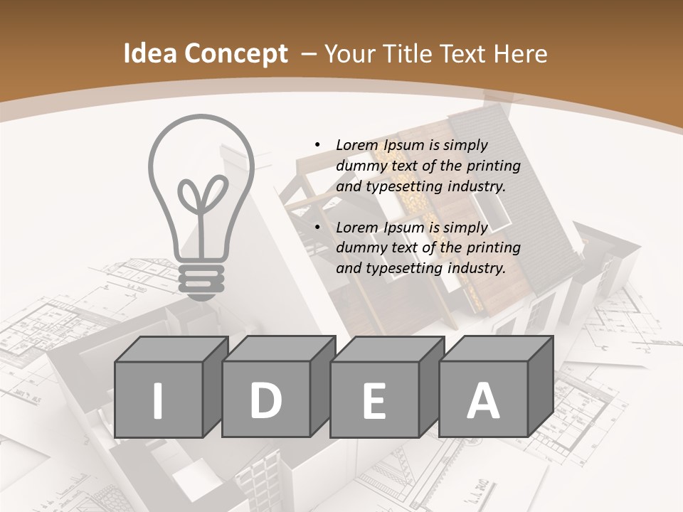 Architecture Model House Showing Building Structure PowerPoint Template