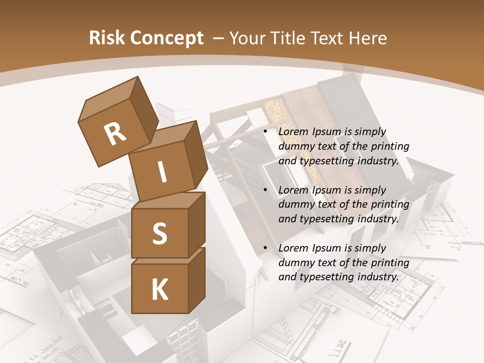 Architecture Model House Showing Building Structure PowerPoint Template