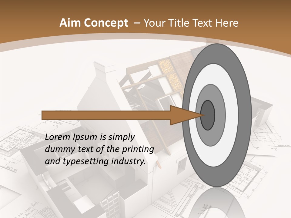 Architecture Model House Showing Building Structure PowerPoint Template