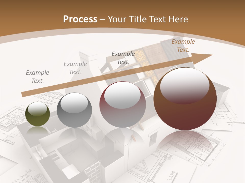 Architecture Model House Showing Building Structure PowerPoint Template