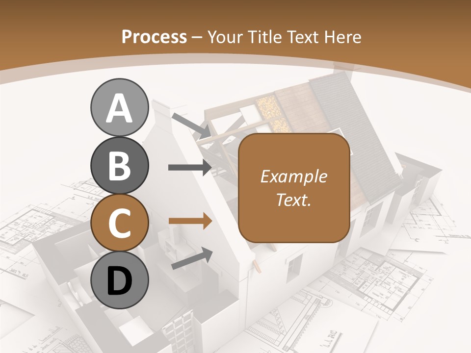 Architecture Model House Showing Building Structure PowerPoint Template