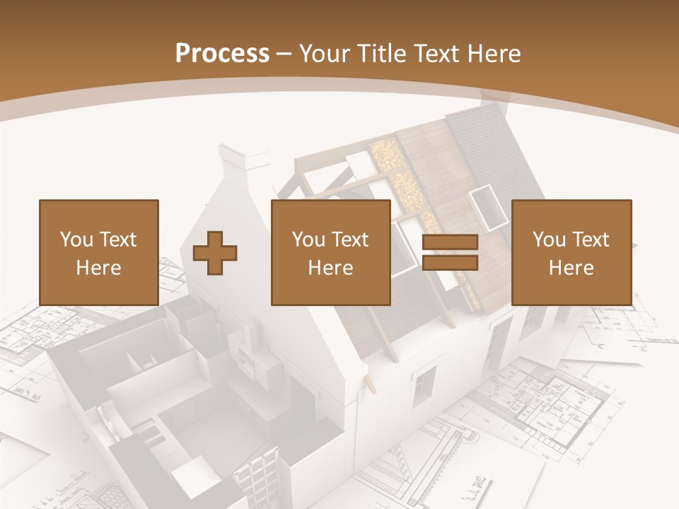 Architecture Model House Showing Building Structure PowerPoint Template
