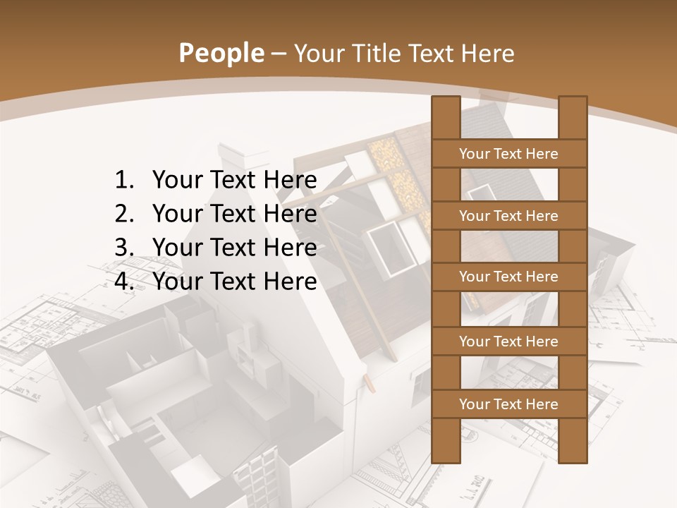Architecture Model House Showing Building Structure PowerPoint Template
