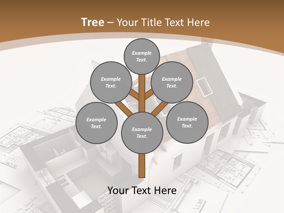 Architecture Model House Showing Building Structure PowerPoint Template