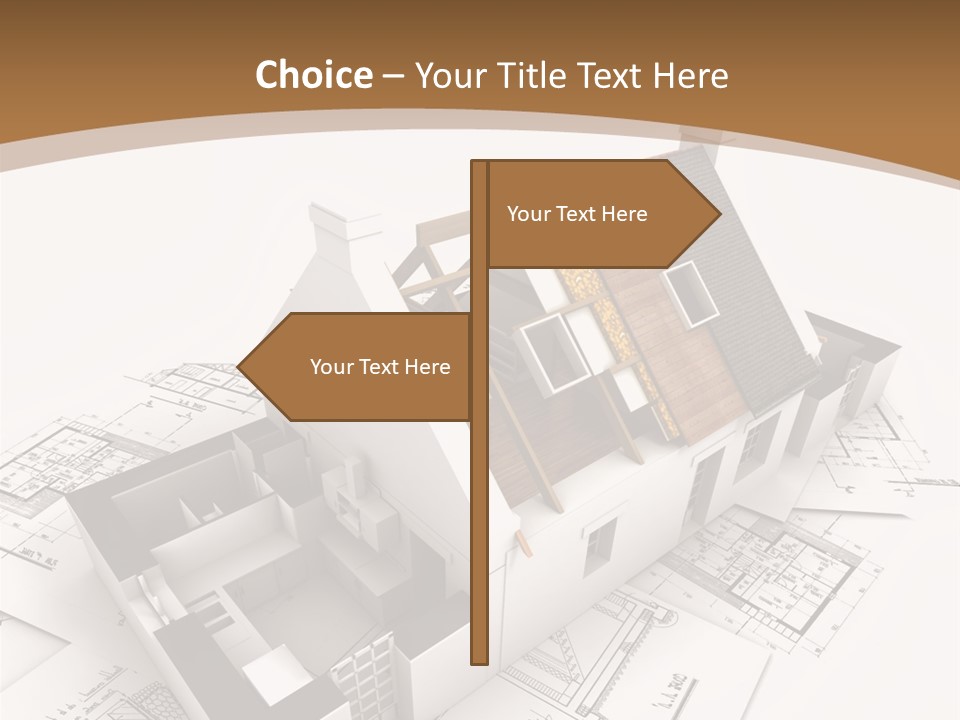 Architecture Model House Showing Building Structure PowerPoint Template