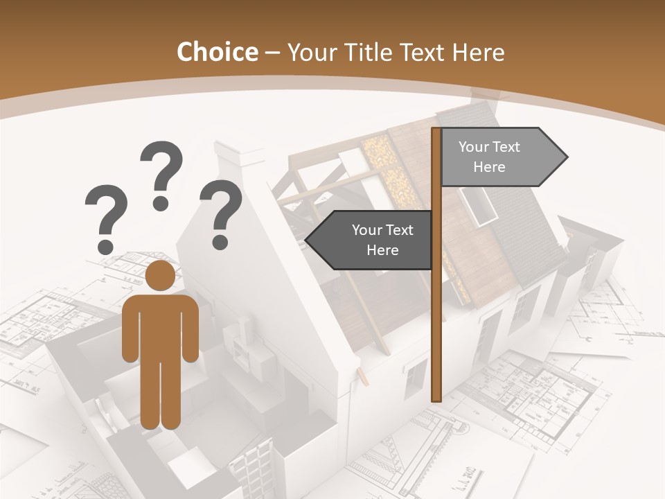 Architecture Model House Showing Building Structure PowerPoint Template